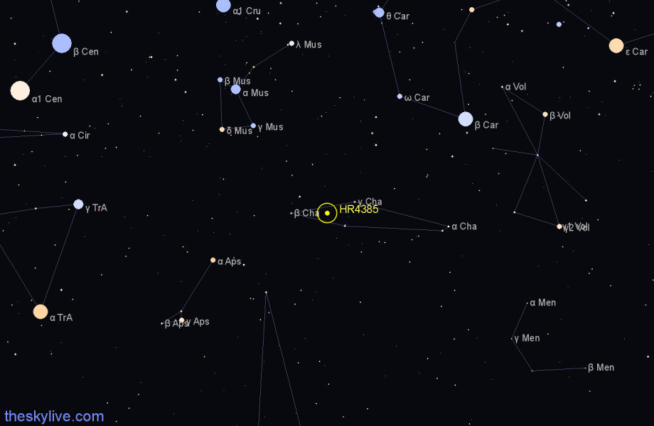 Finder chart HR4385 star