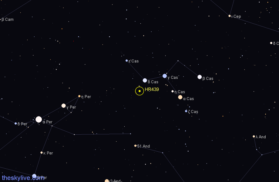 Finder chart HR439 star