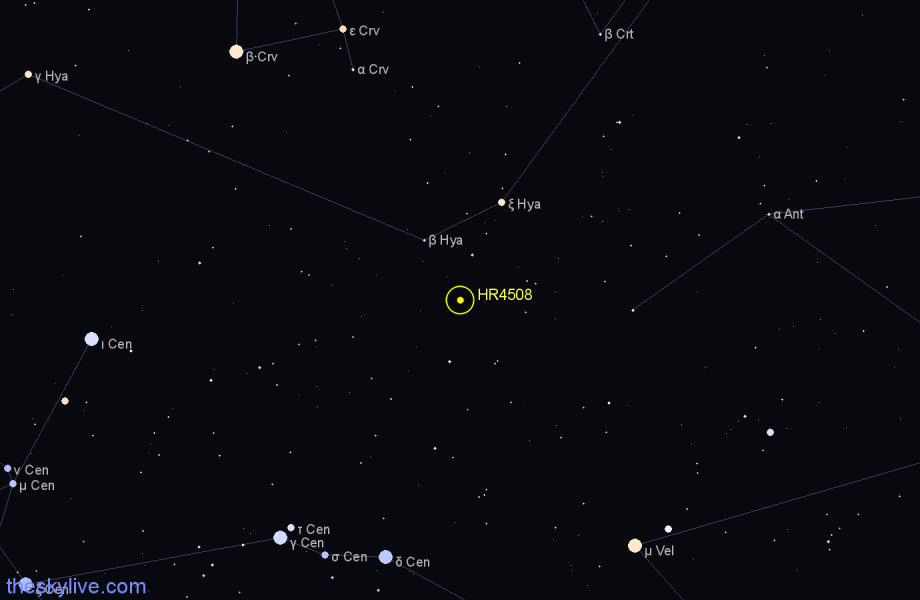 Finder chart HR4508 star