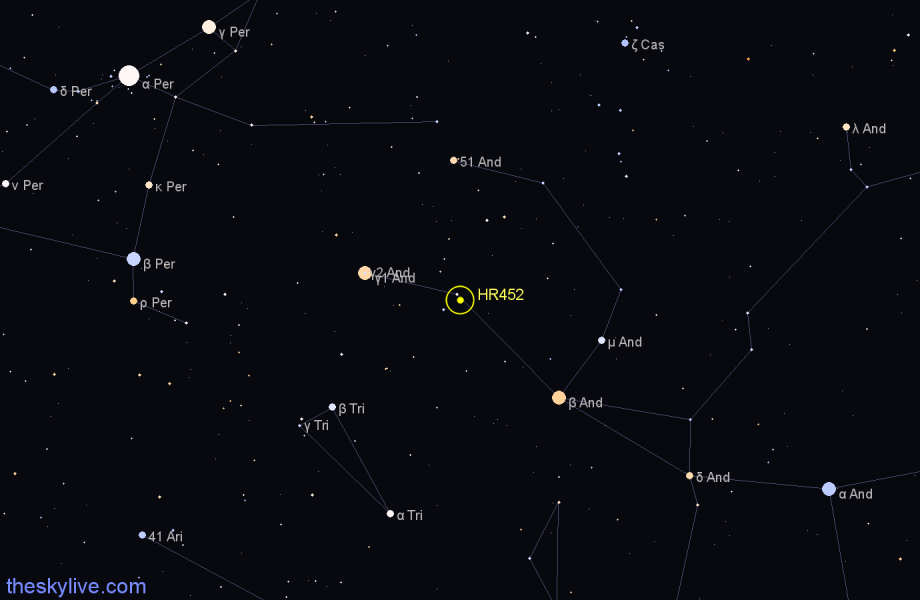 Finder chart HR452 star