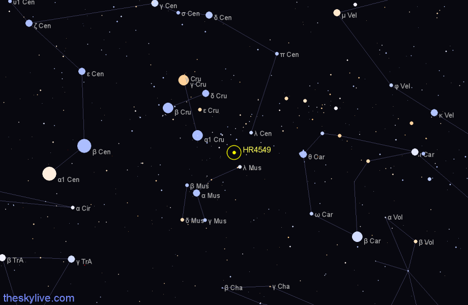 Finder chart HR4549 star