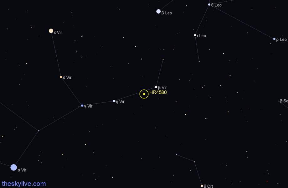 Finder chart HR4580 star