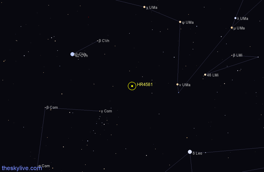 Finder chart HR4581 star
