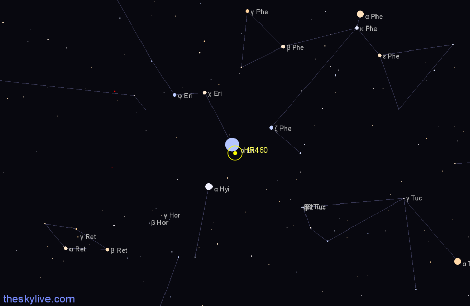 Finder chart HR460 star