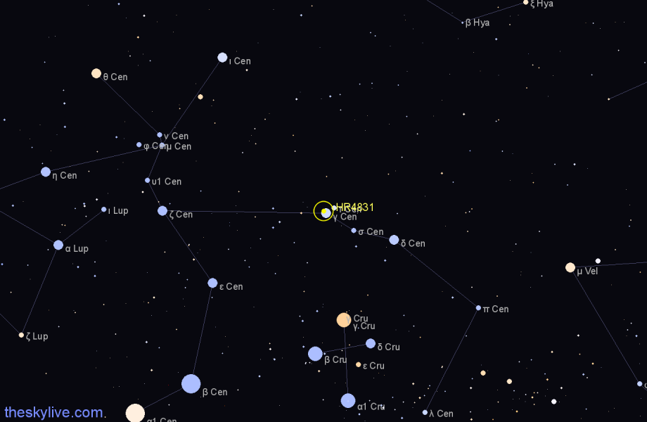 Finder chart HR4831 star