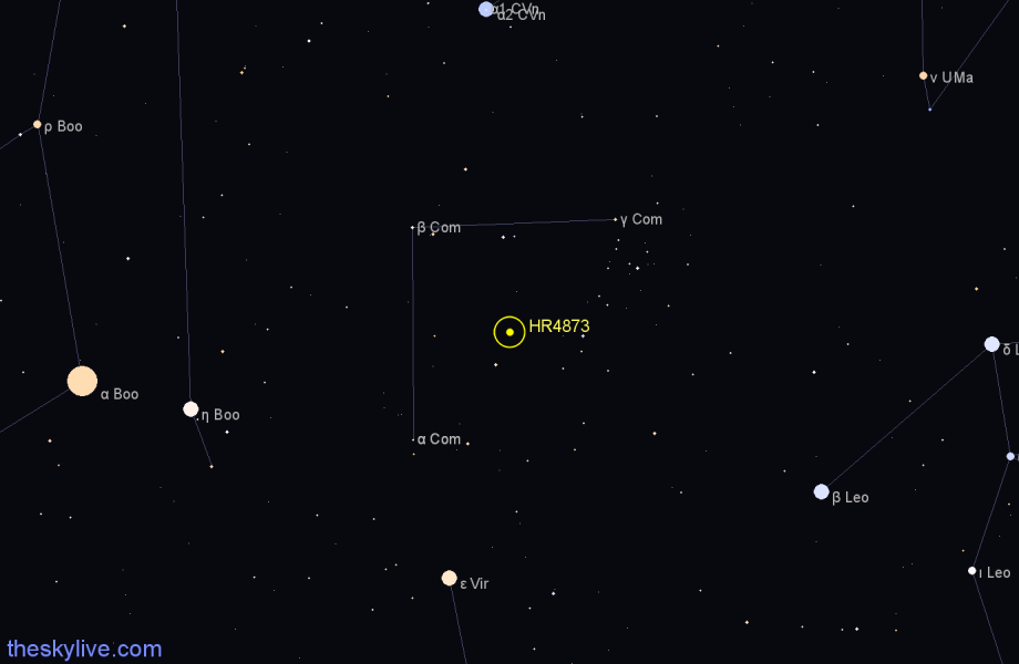 Finder chart HR4873 star