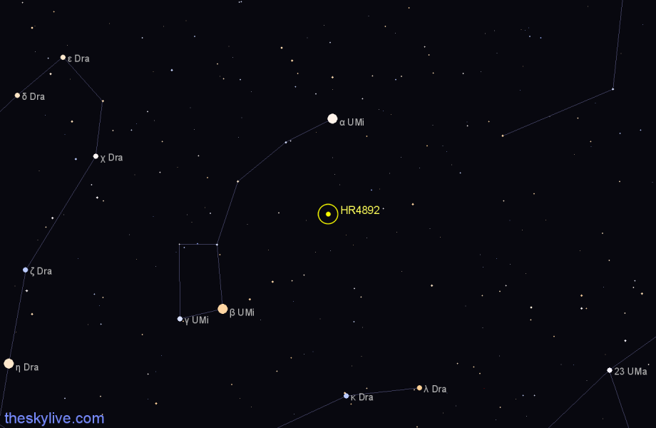Finder chart HR4892 star