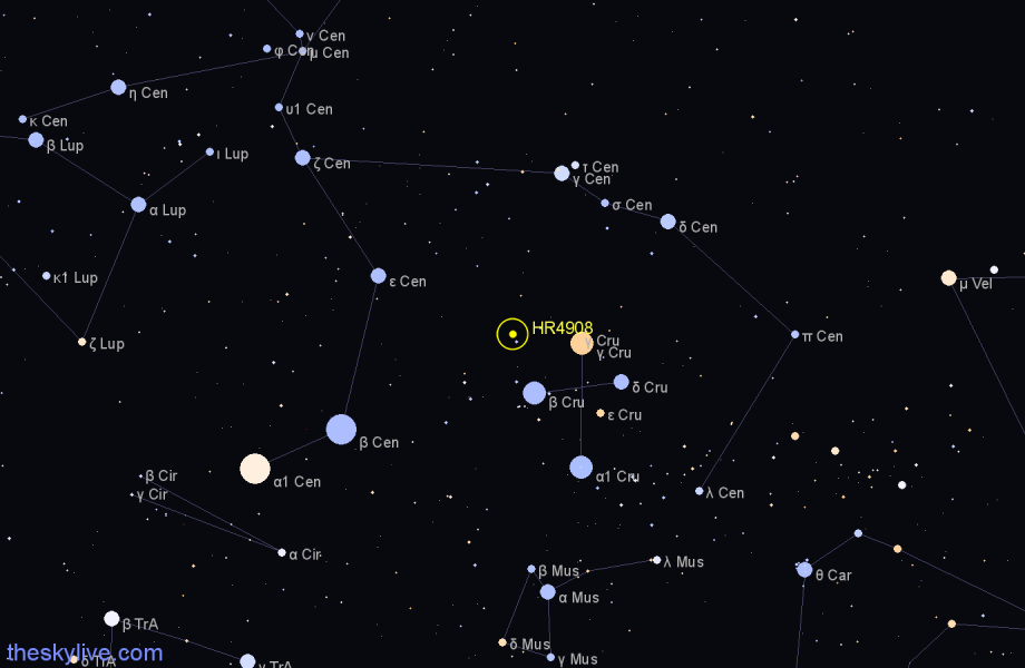 Finder chart HR4908 star
