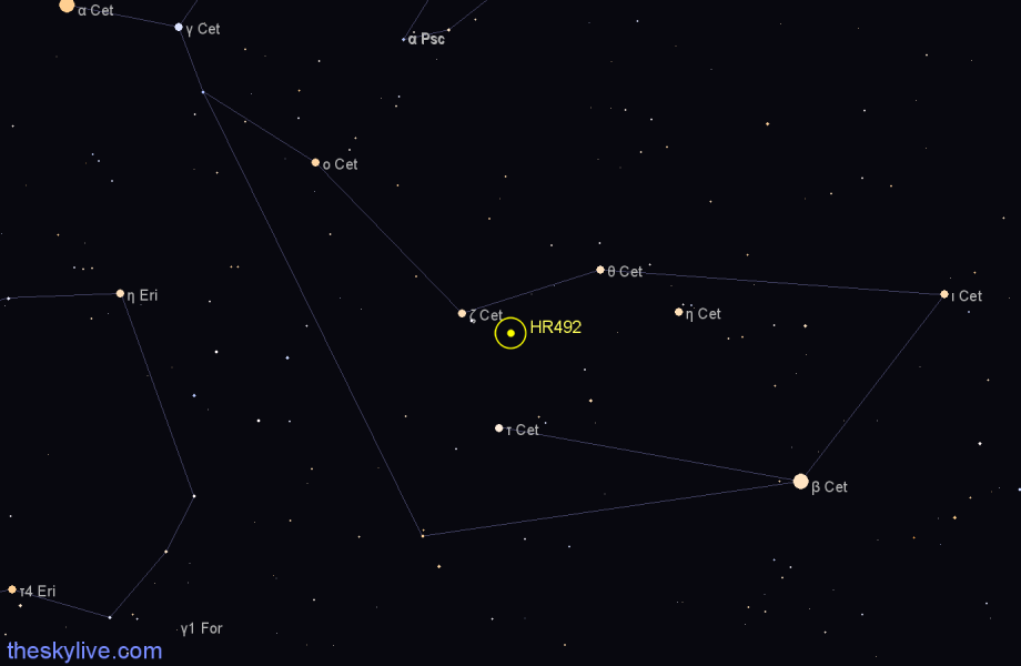 Finder chart HR492 star