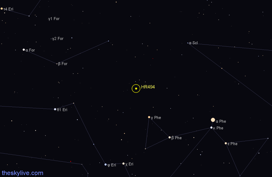 Finder chart HR494 star