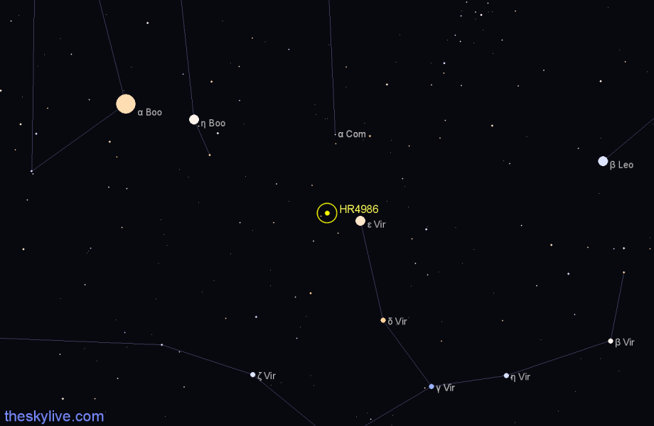 Finder chart HR4986 star