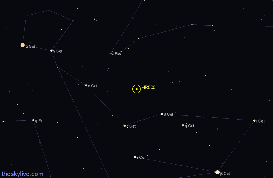 Finder chart HR500 star