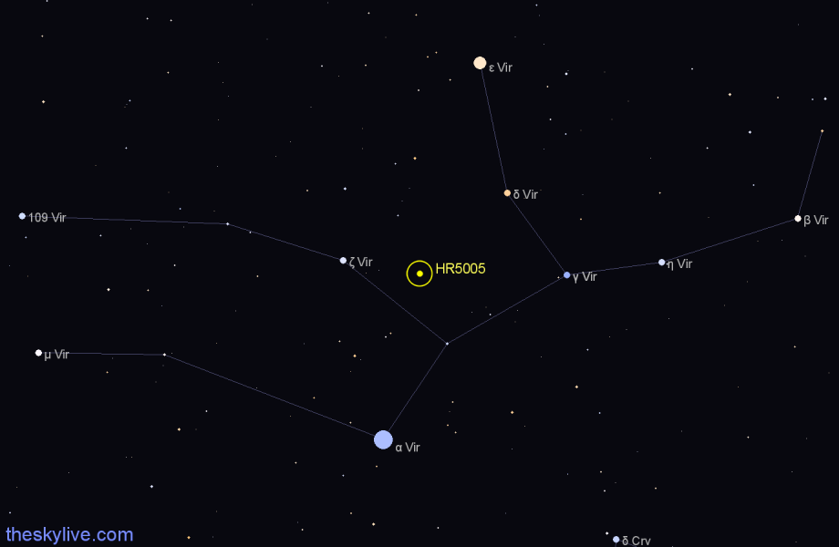 Finder chart HR5005 star