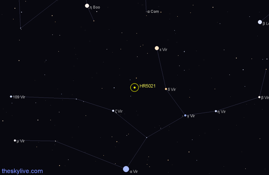Finder chart HR5021 star