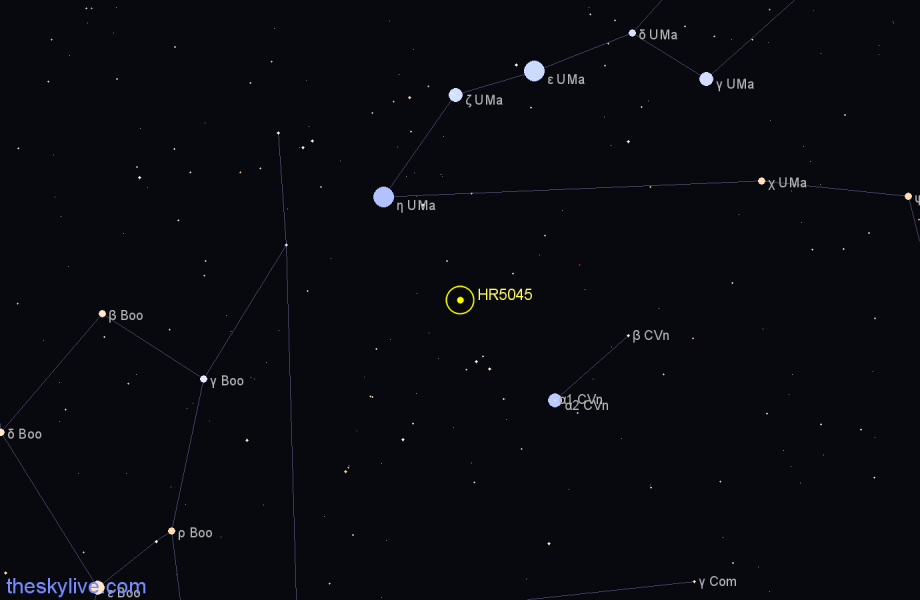 Finder chart HR5045 star