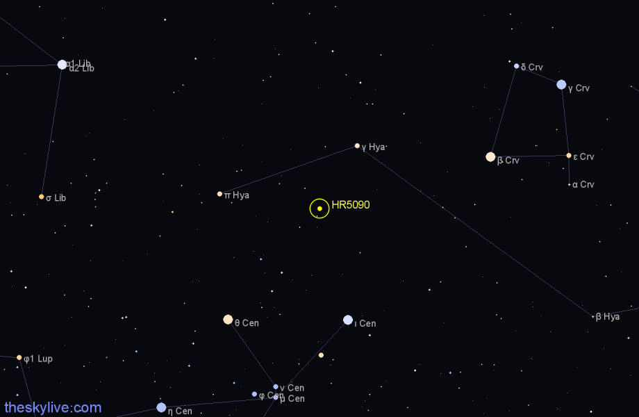 Finder chart HR5090 star