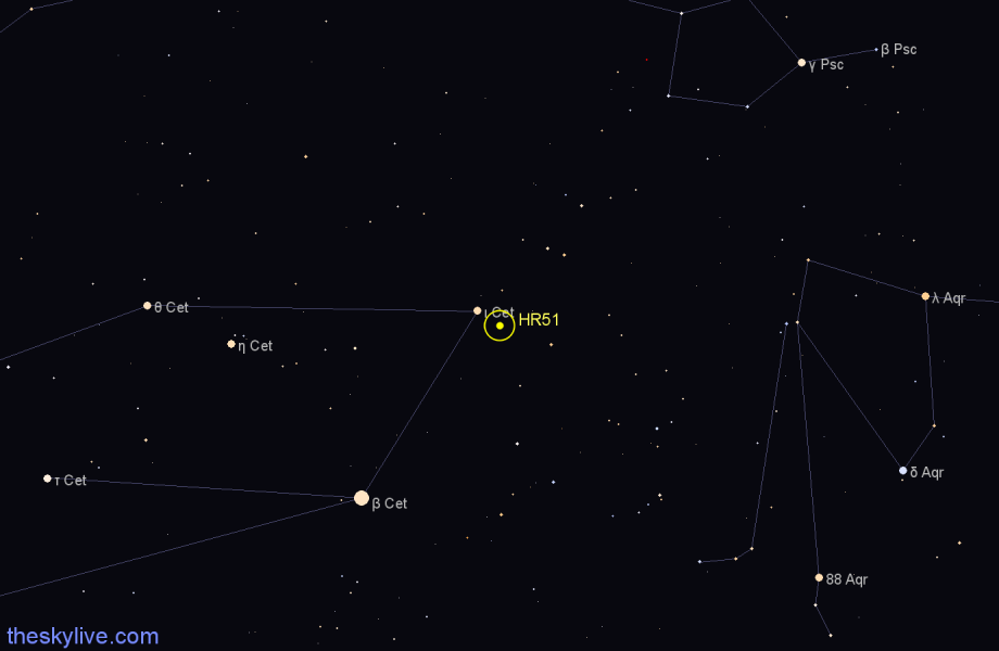 Finder chart HR51 star
