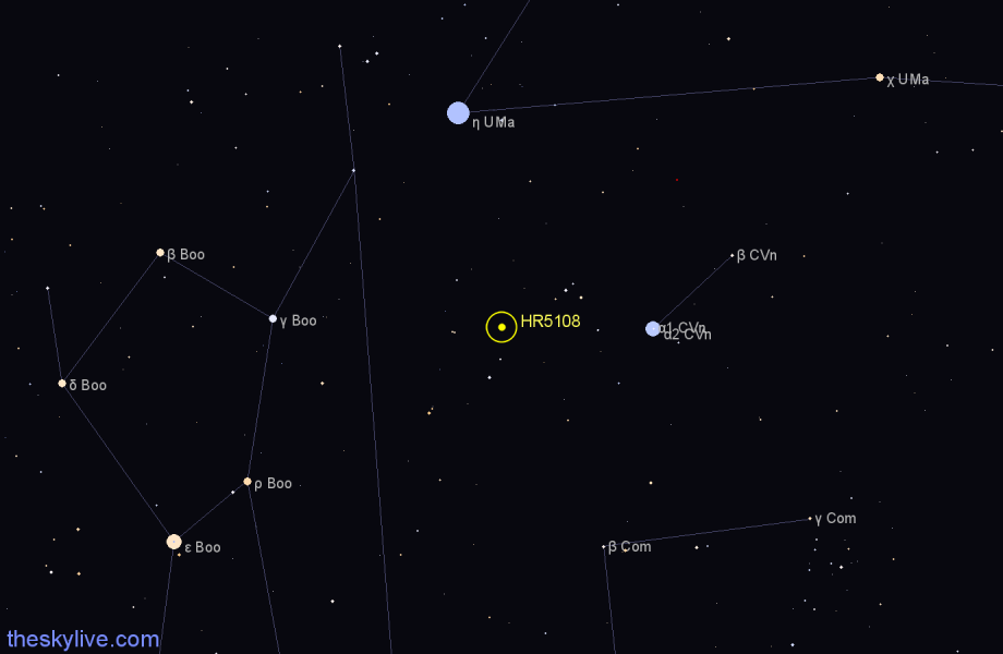 Finder chart HR5108 star