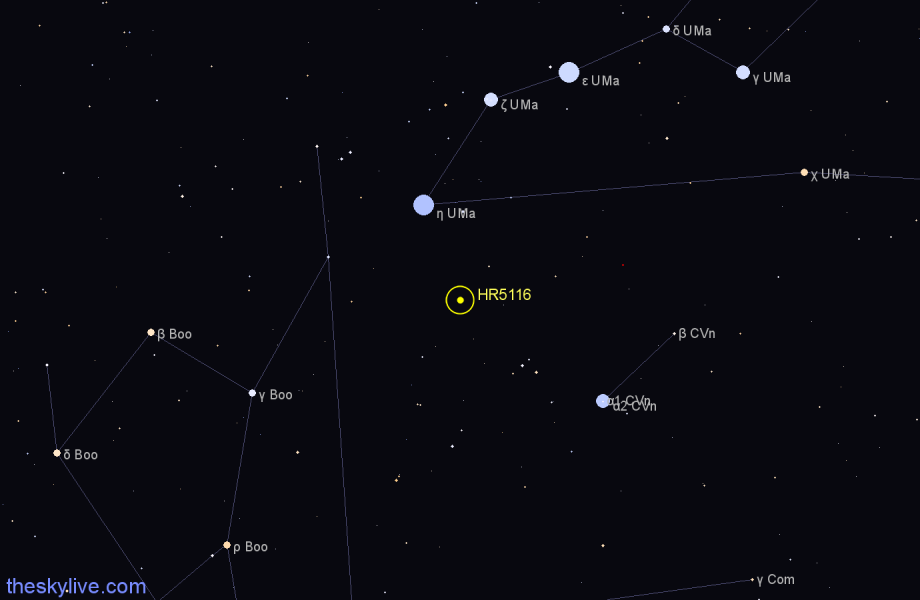 Finder chart HR5116 star
