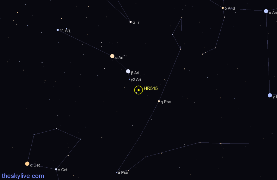 Finder chart HR515 star