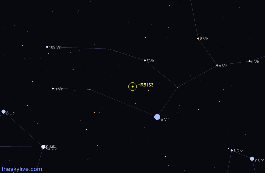 Finder chart HR5163 star