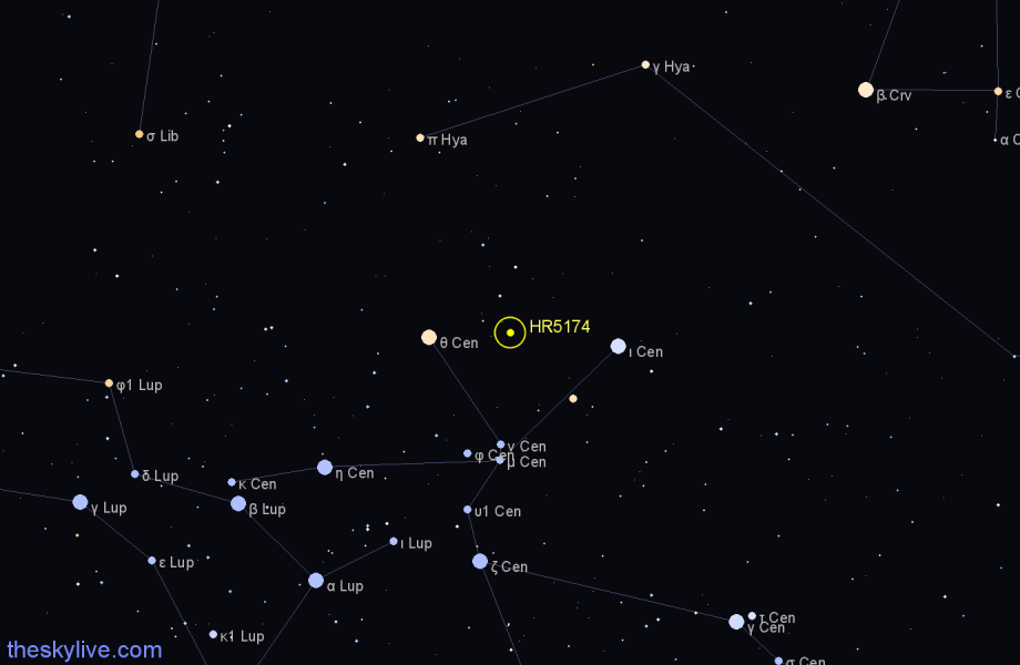 Finder chart HR5174 star