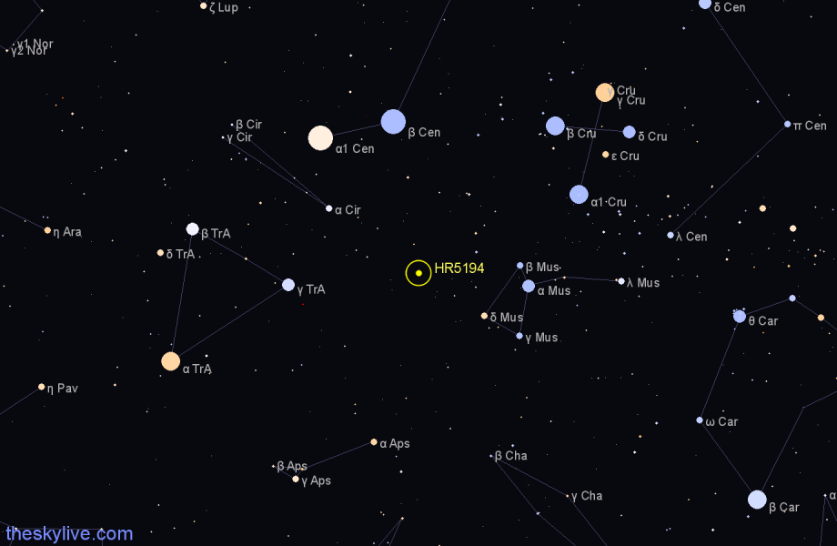 Finder chart HR5194 star