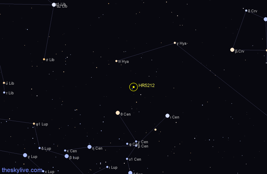 Finder chart HR5212 star