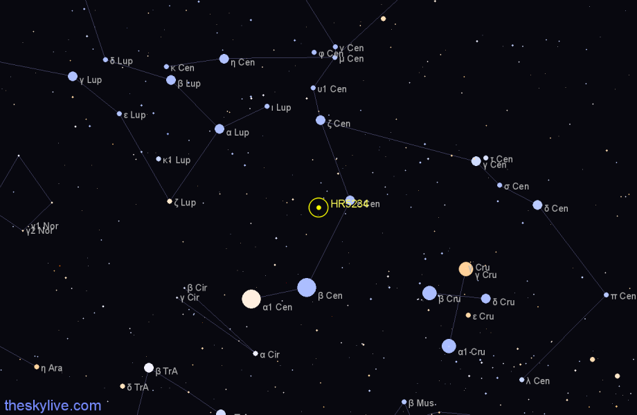 Finder chart HR5234 star