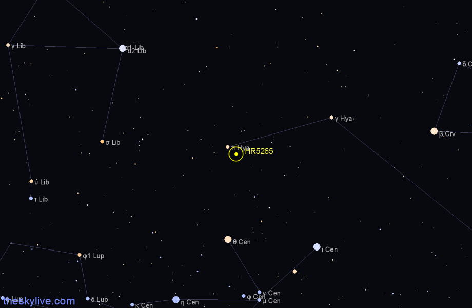 Finder chart HR5265 star