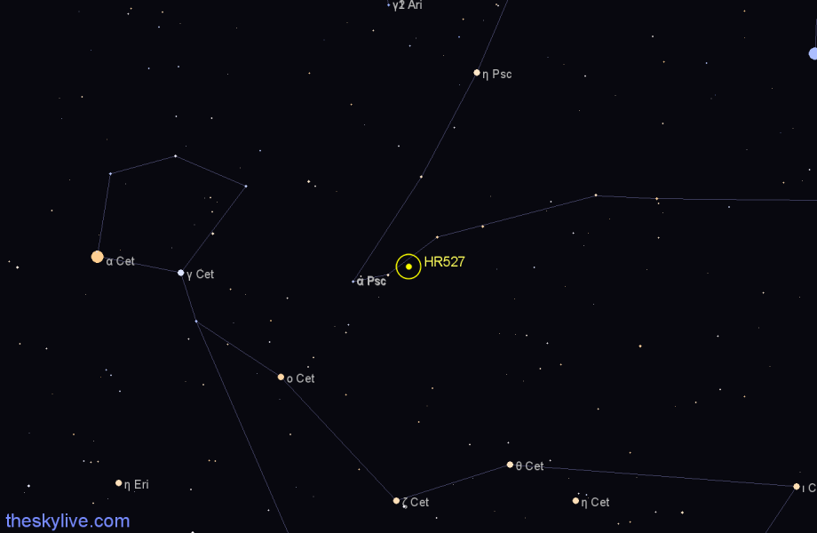 Finder chart HR527 star