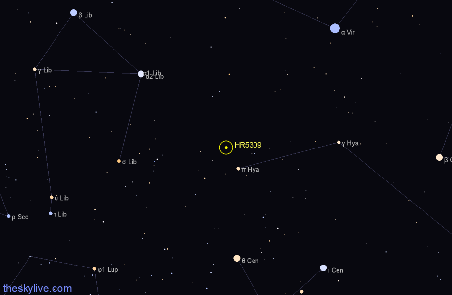Finder chart HR5309 star