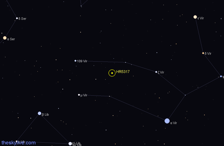 Finder chart HR5317 star