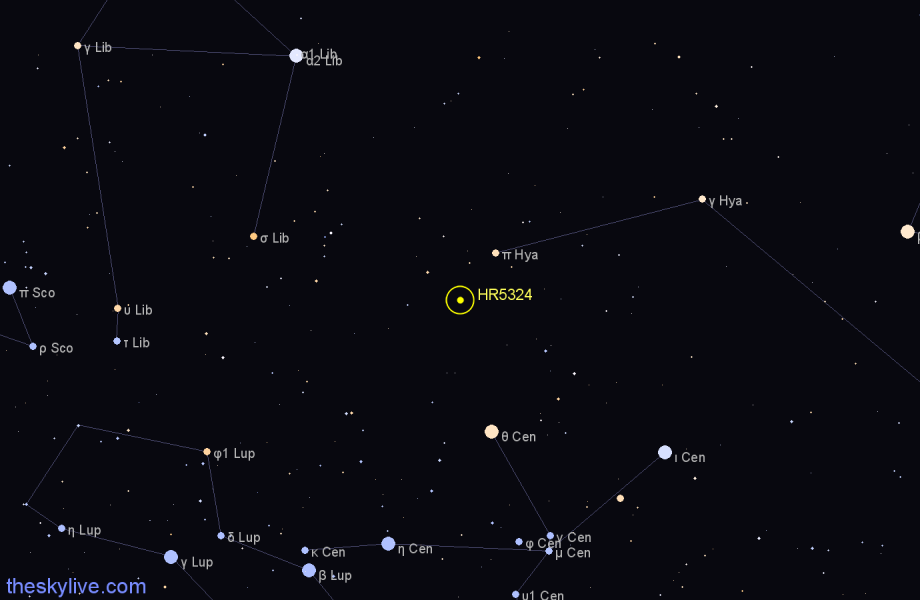 Finder chart HR5324 star