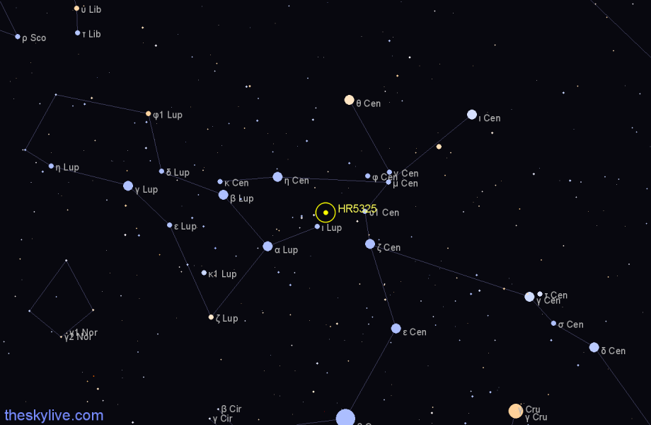 Finder chart HR5325 star