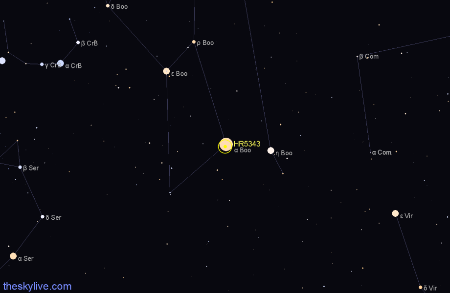 Finder chart HR5343 star