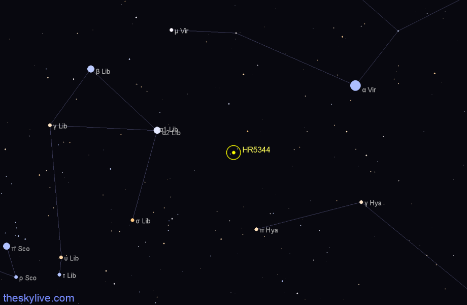 Finder chart HR5344 star