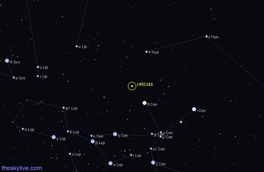 Finder chart HR5348 star