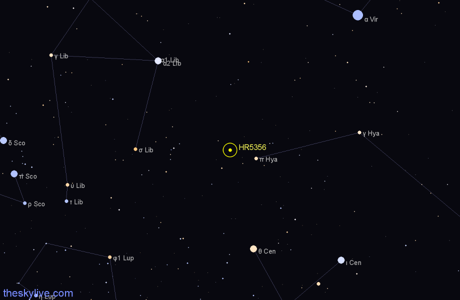 Finder chart HR5356 star