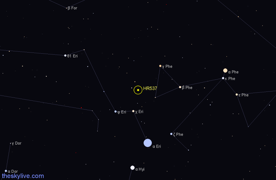 Finder chart HR537 star