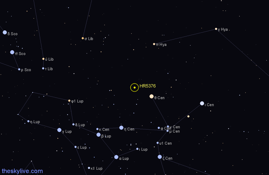 Finder chart HR5376 star