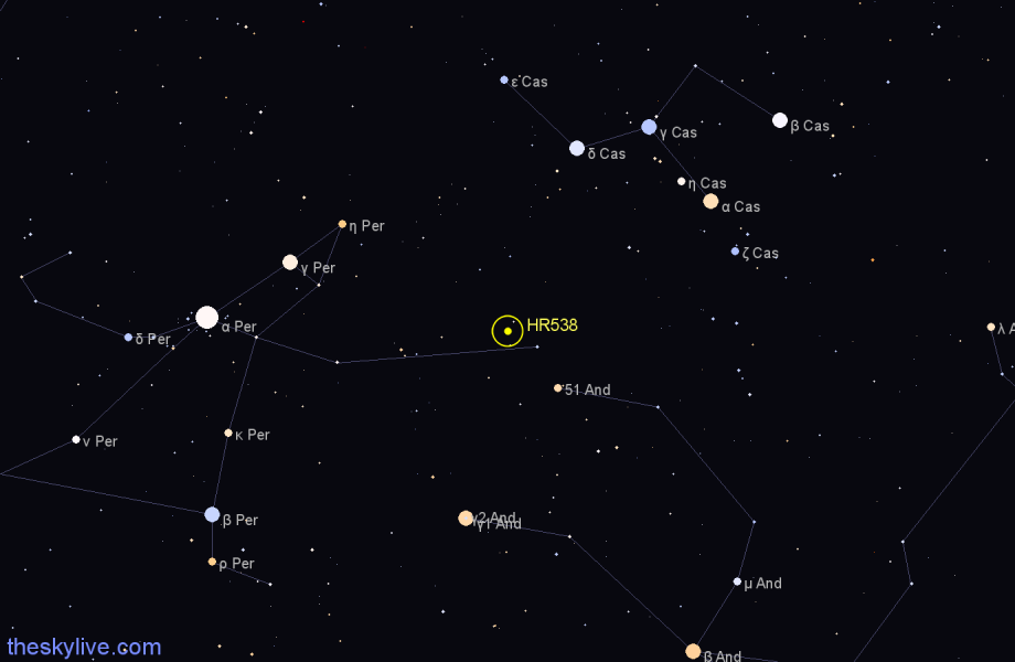 Finder chart HR538 star