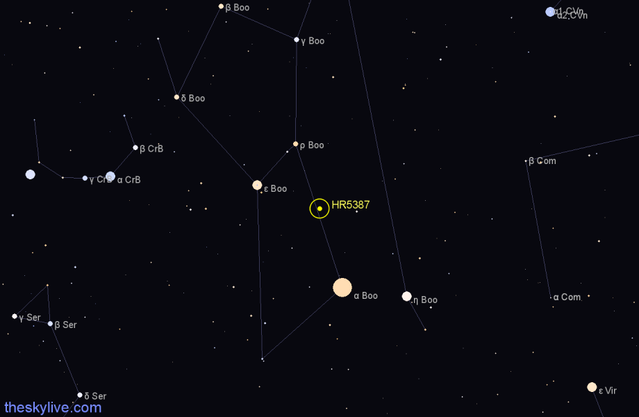 Finder chart HR5387 star