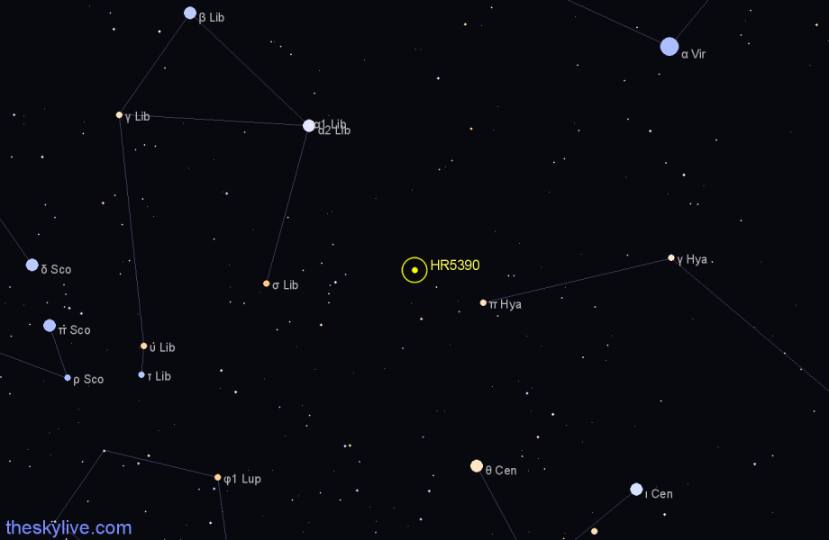 Finder chart HR5390 star