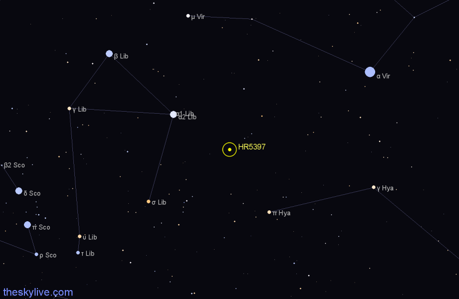 Finder chart HR5397 star