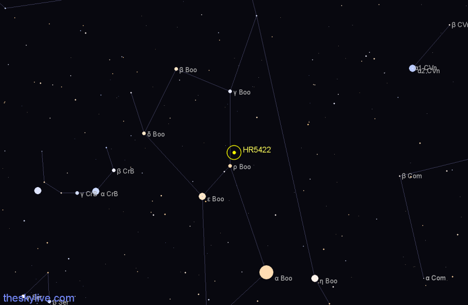 Finder chart HR5422 star