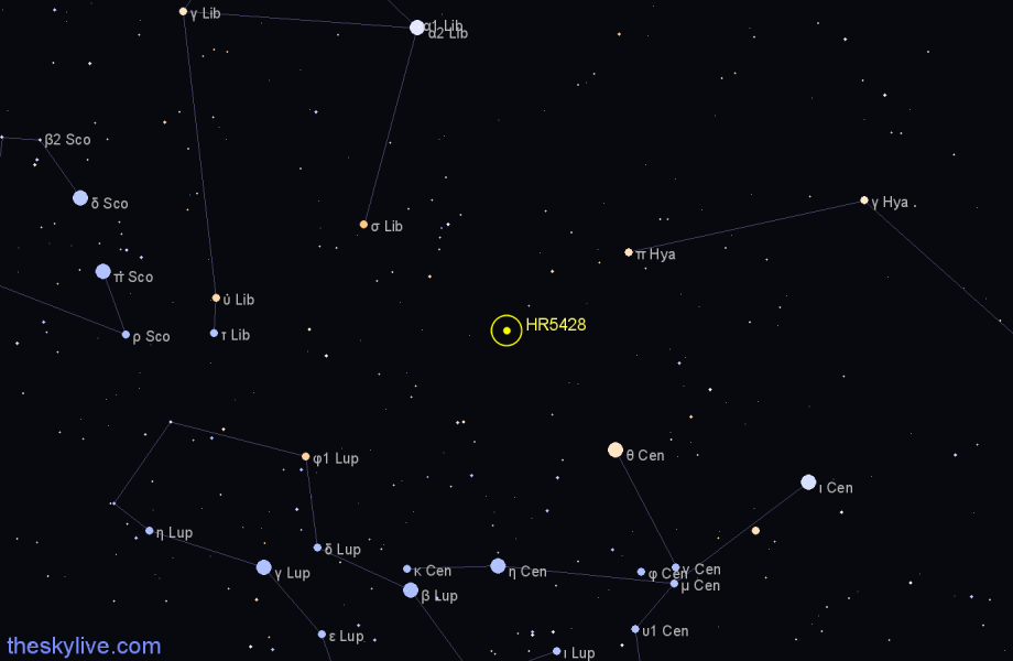 Finder chart HR5428 star