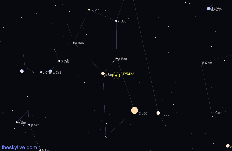Finder chart HR5433 star