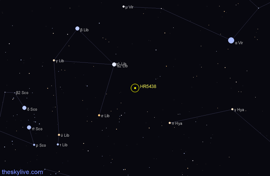 Finder chart HR5438 star