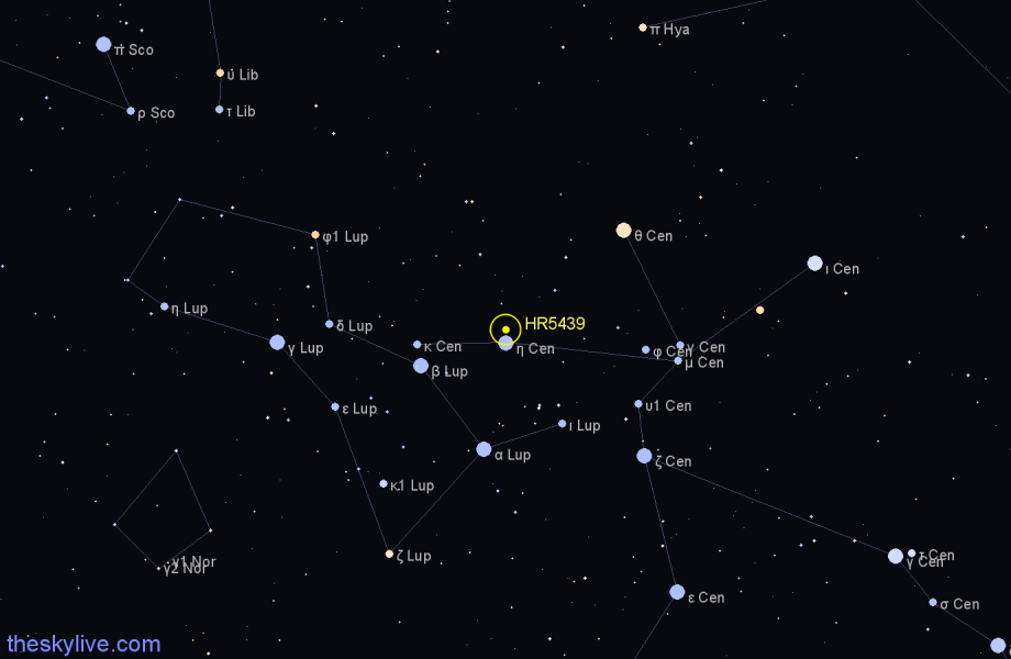 Finder chart HR5439 star